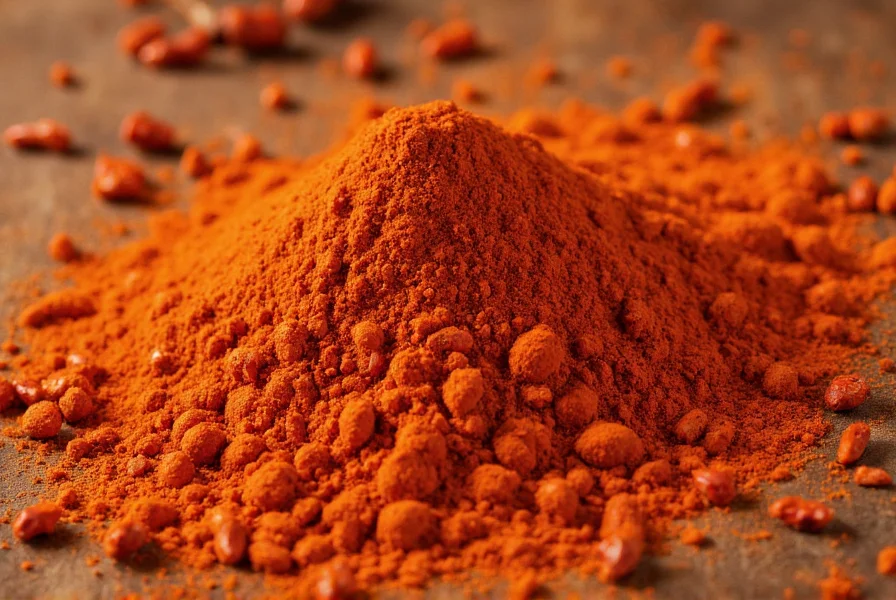 Close-up of chipotle chili peppers being ground into powder for chipotle chili spice blend