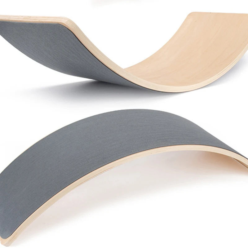

Wholesale quality wooden fitness curve board toys children rocker wooden balance board, Blue, green, pink, yellow, gray