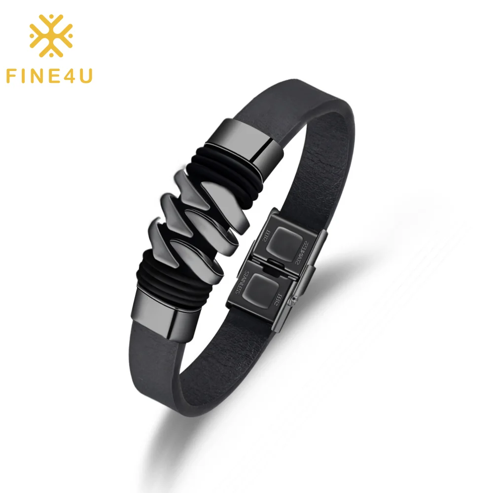 

Wholesale Luxury Jewelry Handmade Magnetic Clasp Braided Mens Bangle Woman Pu Leather Bracelet