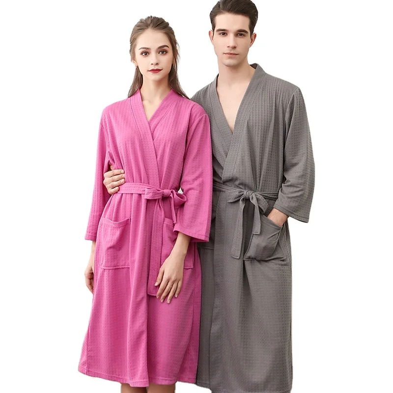 

Hot Sell Customized Wholesale Comfortable Waffle Bathrobe for Unisex, Picture shows