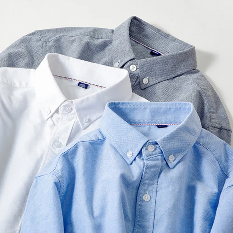 

Shirt Men's New Fashion Wear Casual 100% Cotton Oxford Men's Long-sleeved White Shirt