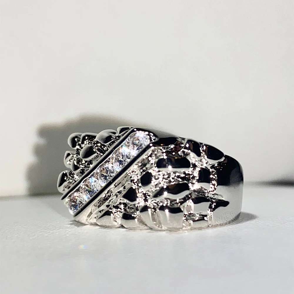 

Discount Custom High Quality Polished Yellow Gold Plated Nugget Men Ring Jewelry