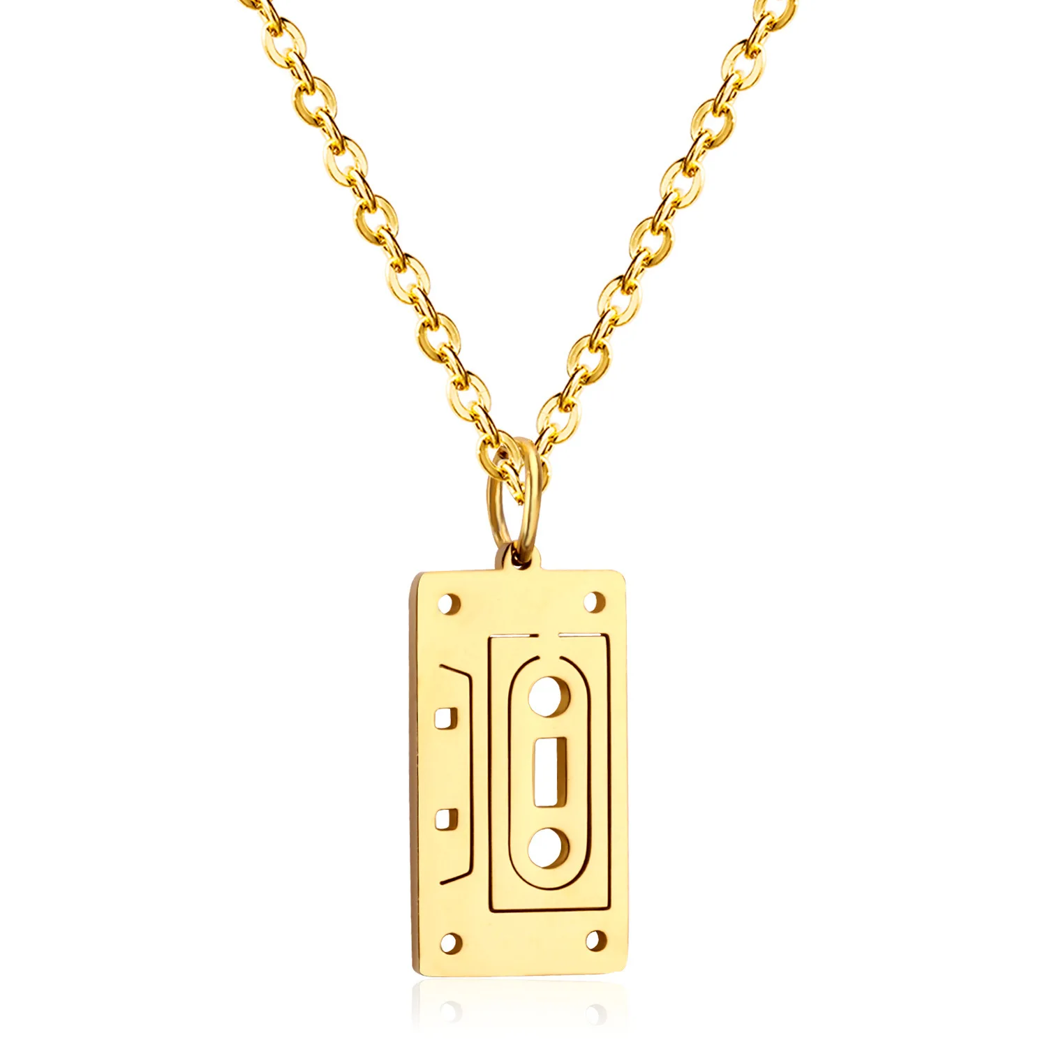 

New arrival refined personalized retro tape-shaped pendant necklace wholesale hot sale