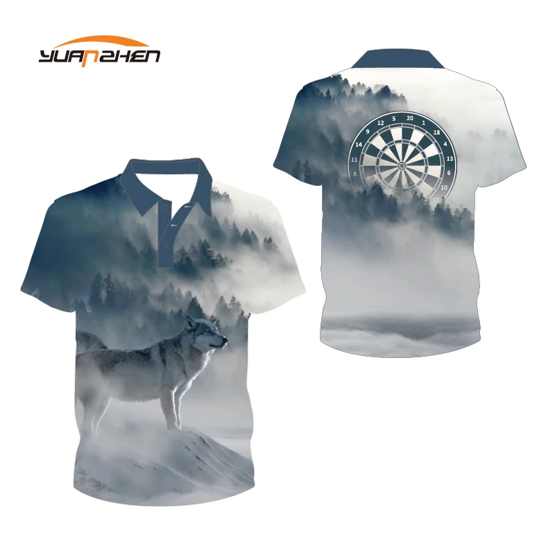 

high quality wolve sublimation printing wolve dart shirt for team