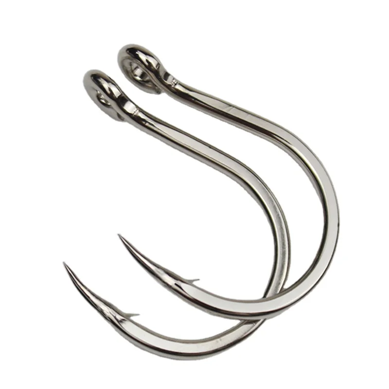 

GULANG Saltwater Ring with barbs Fishing Hook  Model Stainless Steel Single Fishhook, Picture