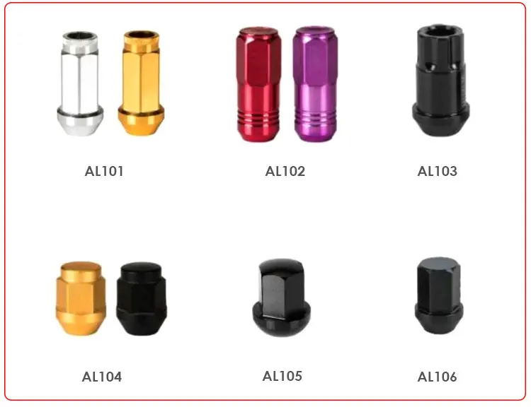 Wheelsky Popular Design Custom Colored Chromed Car Wheel Locks M12x1.5