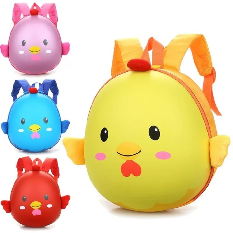 

Kawaii Baby backpack cartoon fashion 3D chicken shoulder school bag, Customizable
