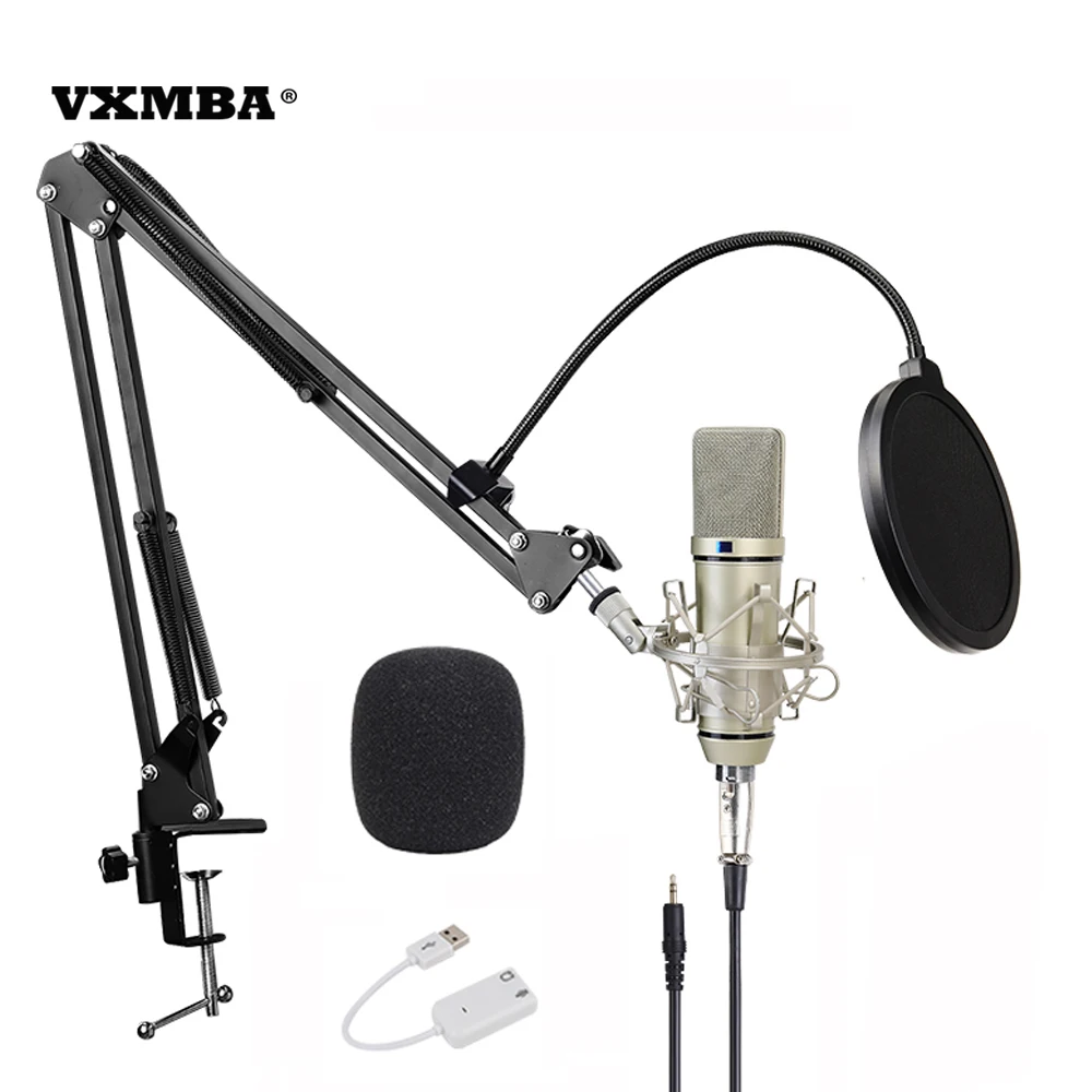 

VXMBA Broadcasting New Podcast Equipment Studio Recording Microphone U87 Condenser Microphone with USB Computer suit
