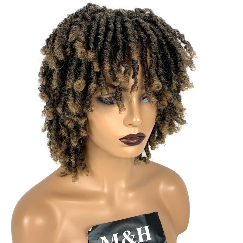 Black Dreadlocks Wig Cheap Color African Short Synthetic Crochet Braid ...