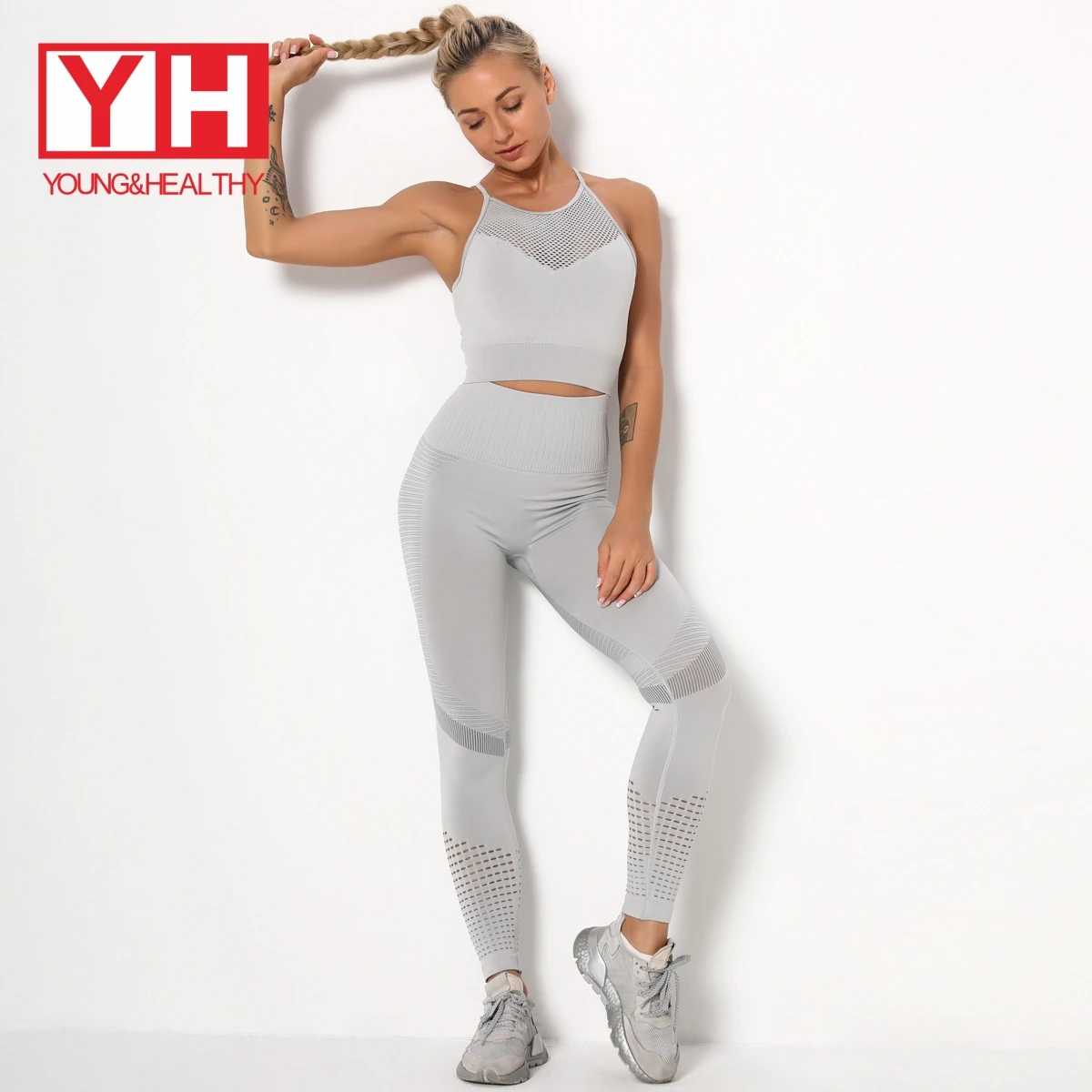 

New Arrival Screen Printing Sports Tie Die Shiny Yoga Wear Sets
