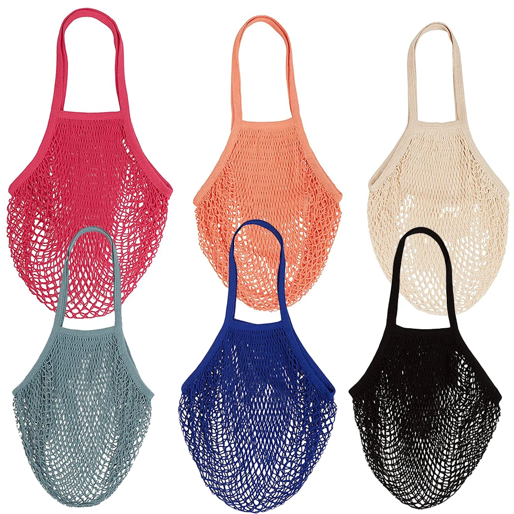

HIGH QUALITY 100% COTTON MESH VEGETABLE BAGS FOLDABLE SHOPPING BAG FOR FOOD NET SHOP BAG, Customized color