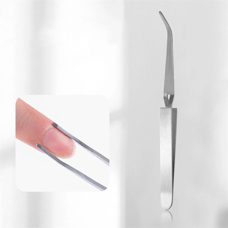 

Rainbow silver Acrylic Stainless Steel Nail Shaping Tweezer for UV Gel Tips Sculpture Clip Nail Art tweezer