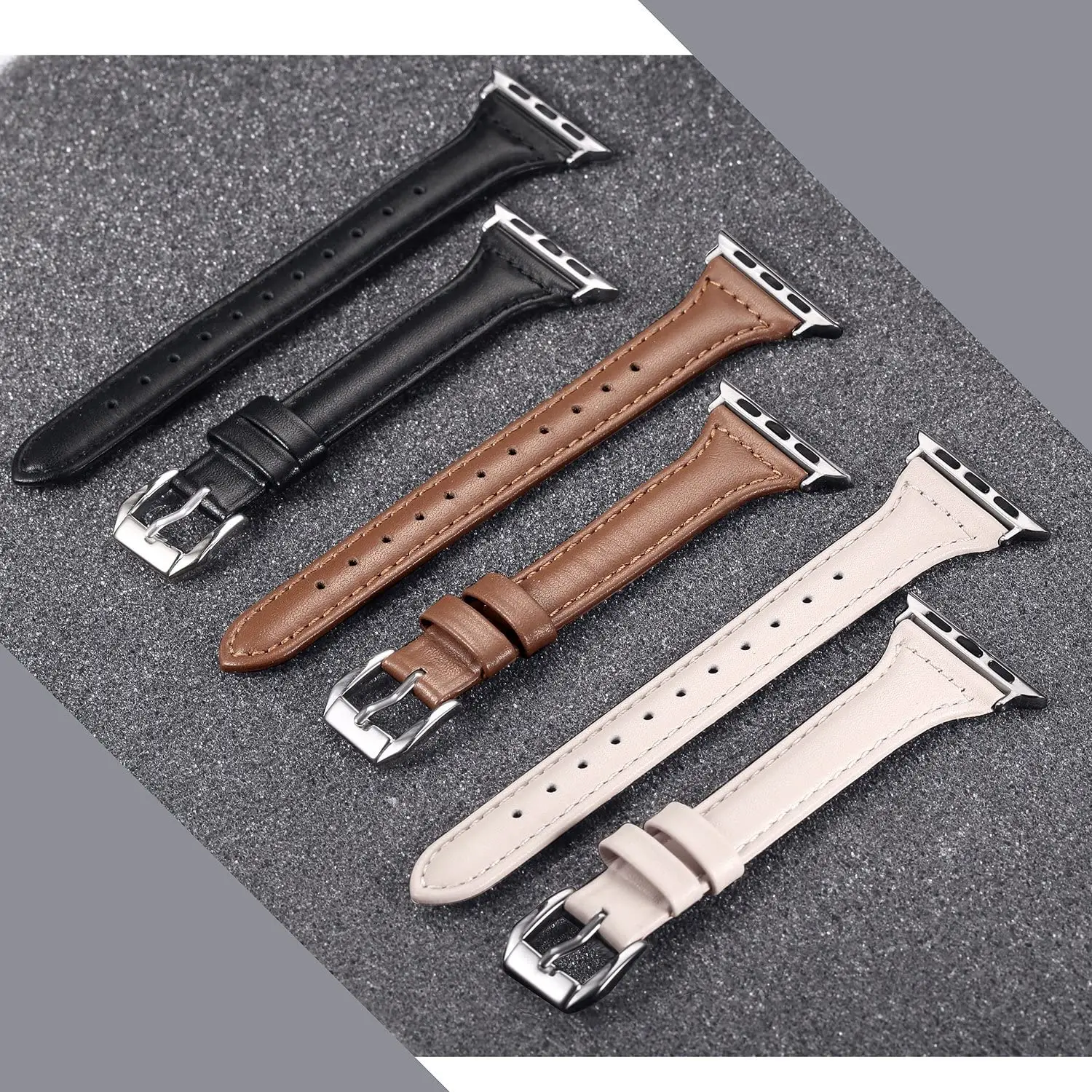 

New Colors Korean Trend Soft Streamline Slimming Small Waist Genuine Leather Watch Band For Apple iWatch 7 SE 6 5 4 3 2 1 Strap