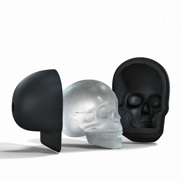 

3D silicone big skull ice cube mold clay candle handmade soap mold, Black