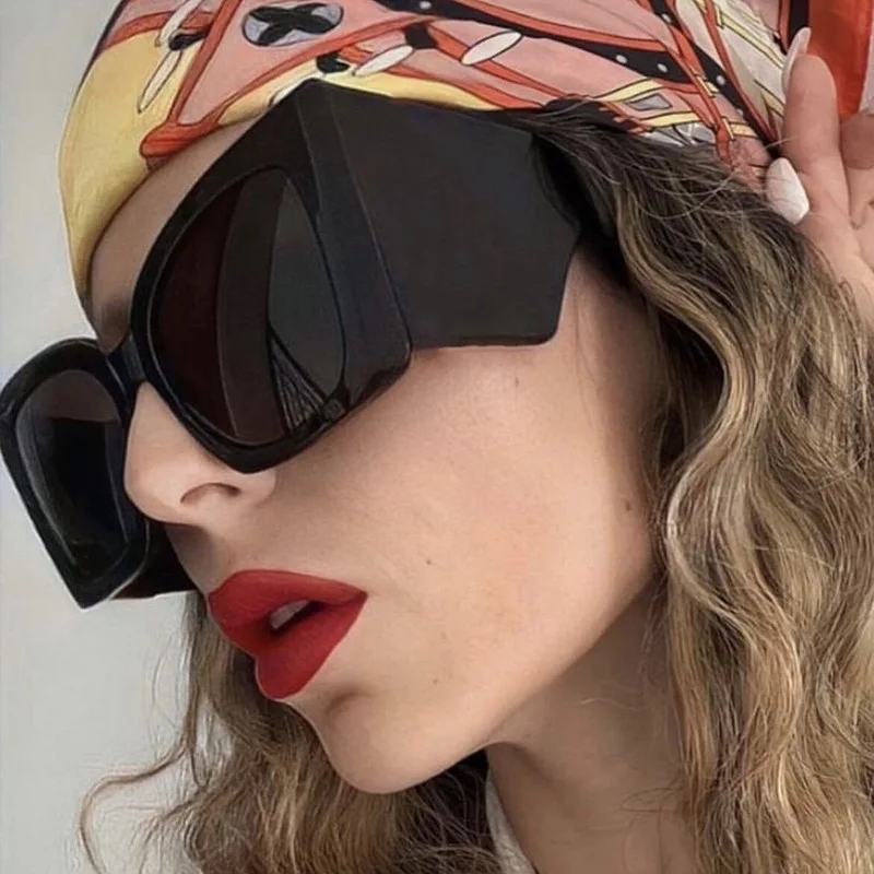 

6107 oversized custom shades fashion big sun glasses wide leg square women beautify eyewear uv sun glasses for ladies