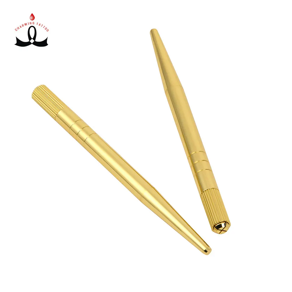 

Heavy Gold Manual Pen Microblading Pen Semi Permanent Makeup Eyebrow Manual Tattoo Holder manual tattoo with changeable needle