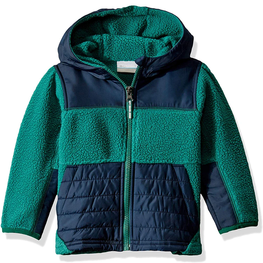 

ZUJA Boy's Clothes Windbreaker Zipper Closure Hand Pocket Winter Jacket, Pine green/collegiate navy