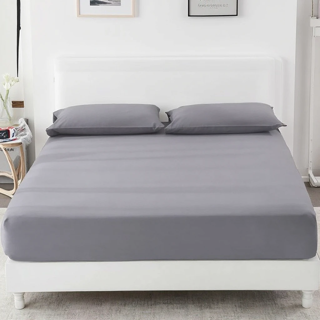 Factory Outlet Soft Comfortable Grounding Fitted Sheet Silver Fiber Organic Cotton Geometric Pattern Woven Relieves Fatigue