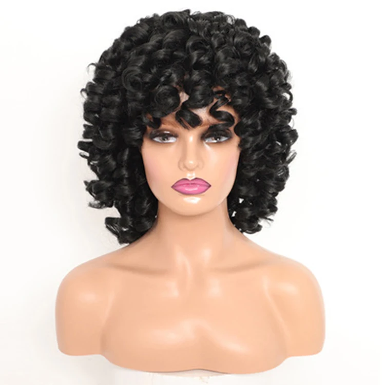 

Cheap Price Wigs Afro Kinky Curly Short Synthetic Hair Wigs, Mixed colors 2t30#,1b#, pink, orange, burgundy