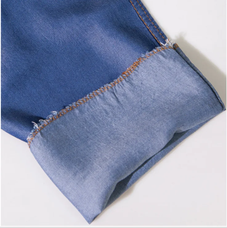 
China Spot 4.5oz Rolls Wholesale Women Jeans Coat Bag Premium Tencel Denim Fabric 