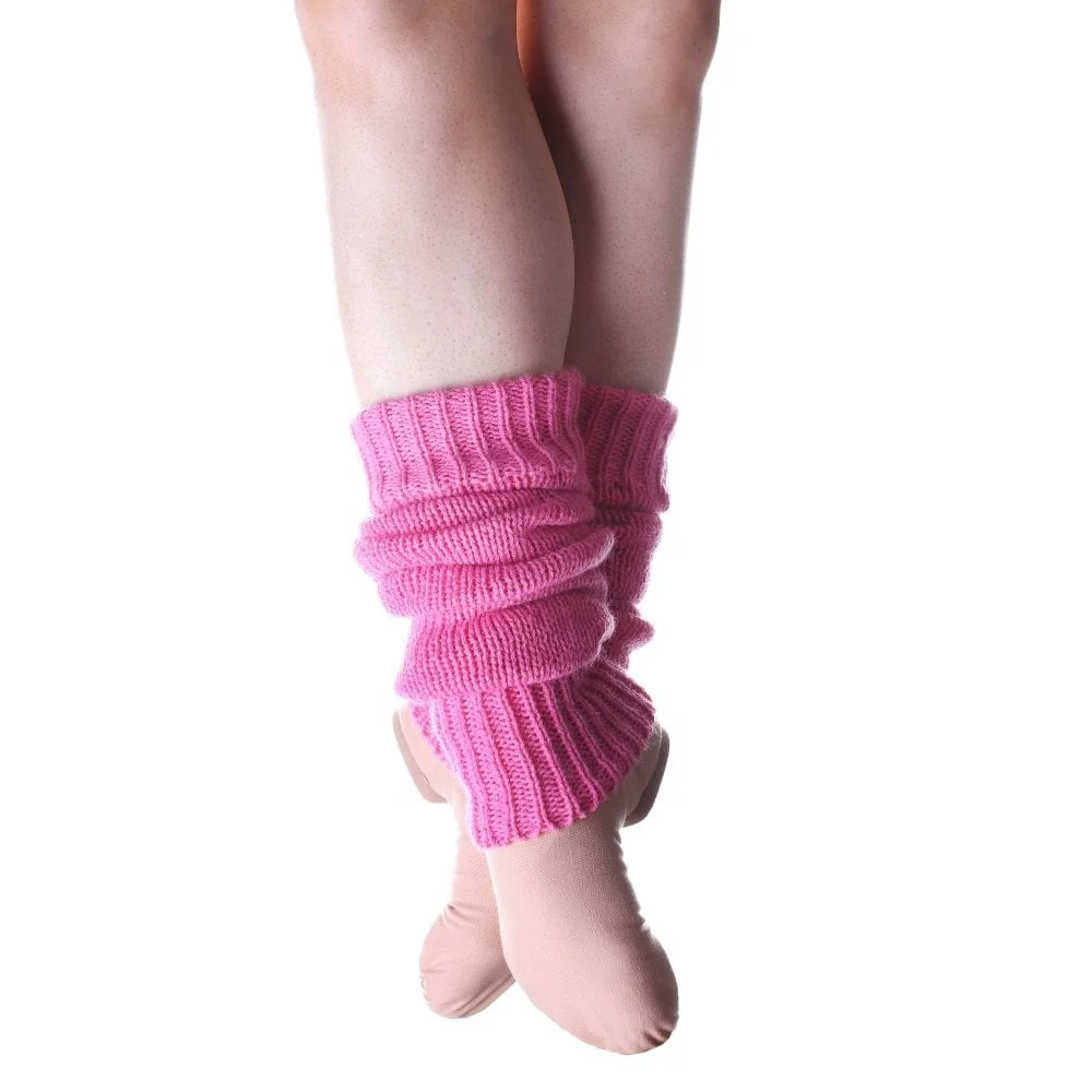 
AJ19495 Women Pink Custom Cashmere Over Knee High Knit Long Dance Barre Leg Warmers 