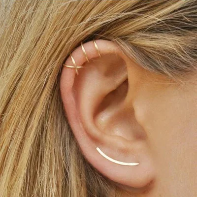 

High Quality Gold U Type Ear Clip Cuff Earrings for Women Jewelry Wholesale