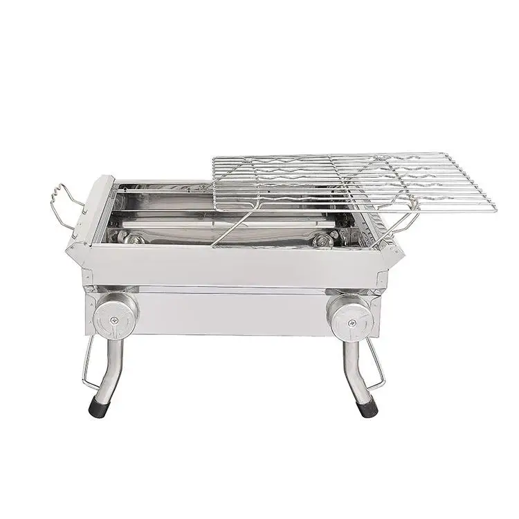 Outdoor Camping Garden Portable Stainless Steel Barbecue Grill Smoker Folding Table Charcoal  BBq Grill
