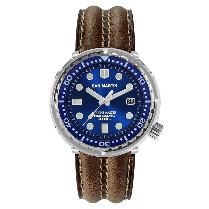 

San martin free ship sapphire 30atm bwg9 tuna japan nh35 mechanical automatic stainless steel diver dive watch man for sale