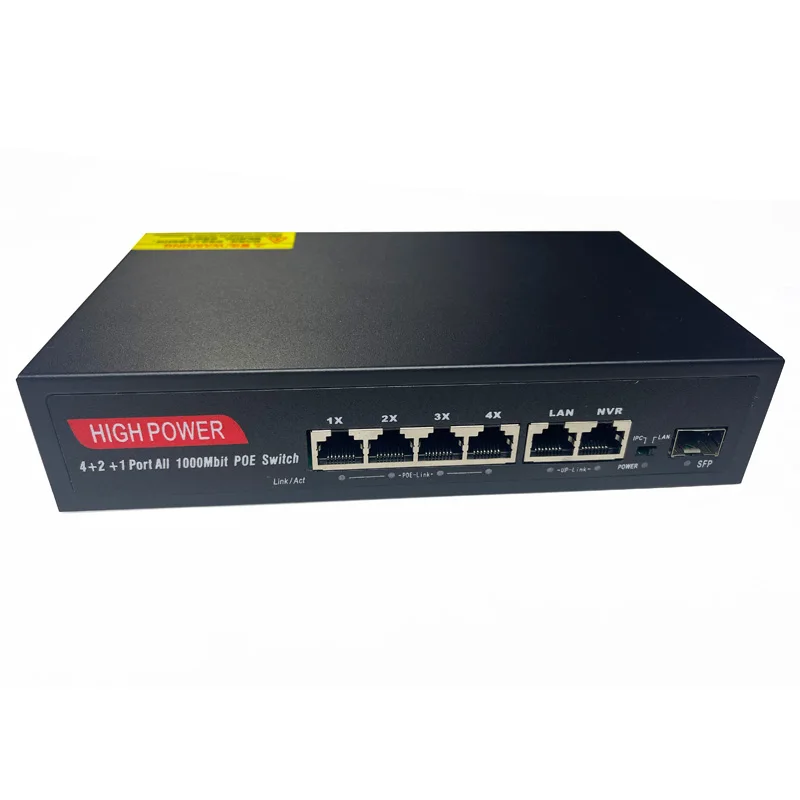 

2023 new arrival gigabit 4 ports PoE Switch 48V 10/100/1000M +2 Port GE Combo+ SFP port