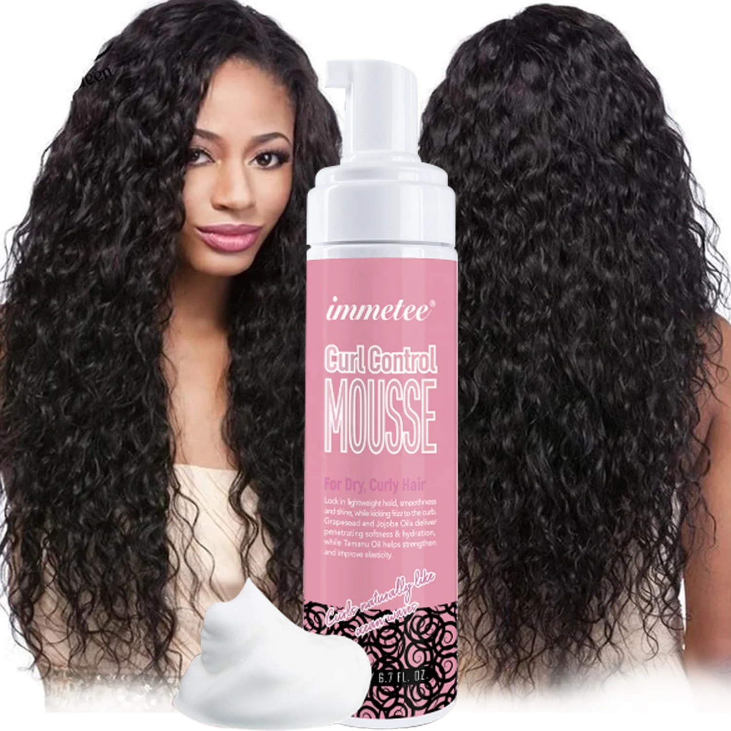 

NEW Natural Private Label Curl Defining Textured Mousse Cream Strong Hold Hair Styling Foam Curl Enhancers With Jojoba Argan Oil