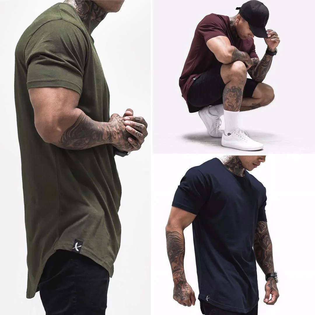 

Men's Tshirt Men Tee Tops Wholesale Custom Short Sleeve Breathable Sport Running Fitness Muscle Bodybuilding Mens Gym T Shirt, 6 color options