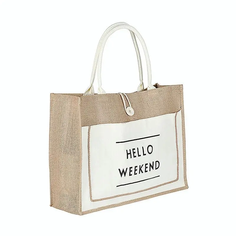 

Customized Reusable Eco-friendly jute tote shopping bag