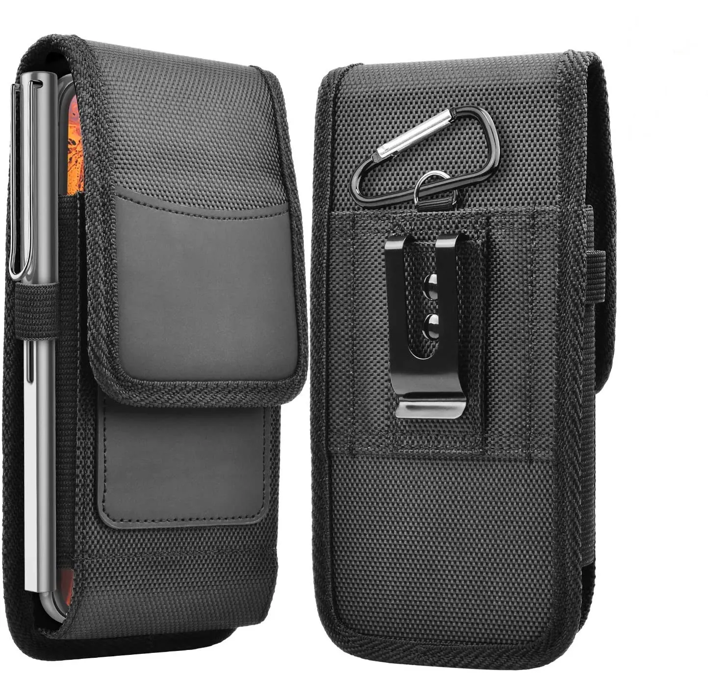 

Universal Phone Pouch For iPhone 13 12 Phone Holster Belt Pouch Man Portable Phone Bag With Card Slot Waist Bag Loop Clip Cover, Black