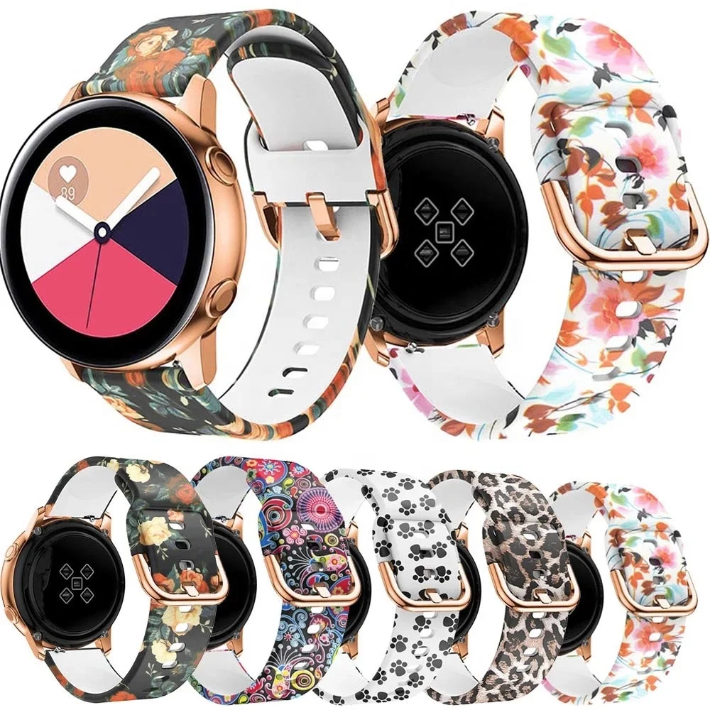 

20mm Printing Silicone Watchband for Samsung Galaxy Watch Active