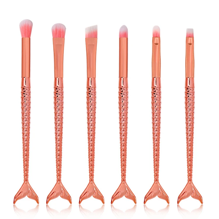 

6pcs personalized premium professional vegan makeup brush set, Blue