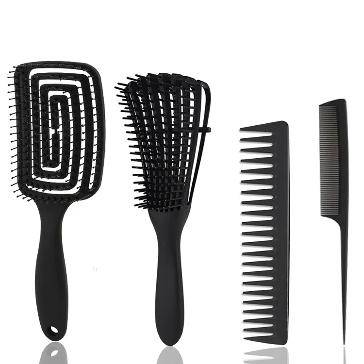 Customize Logo Hair Styling Plastic Octopus Detangling Hair Brush Sets