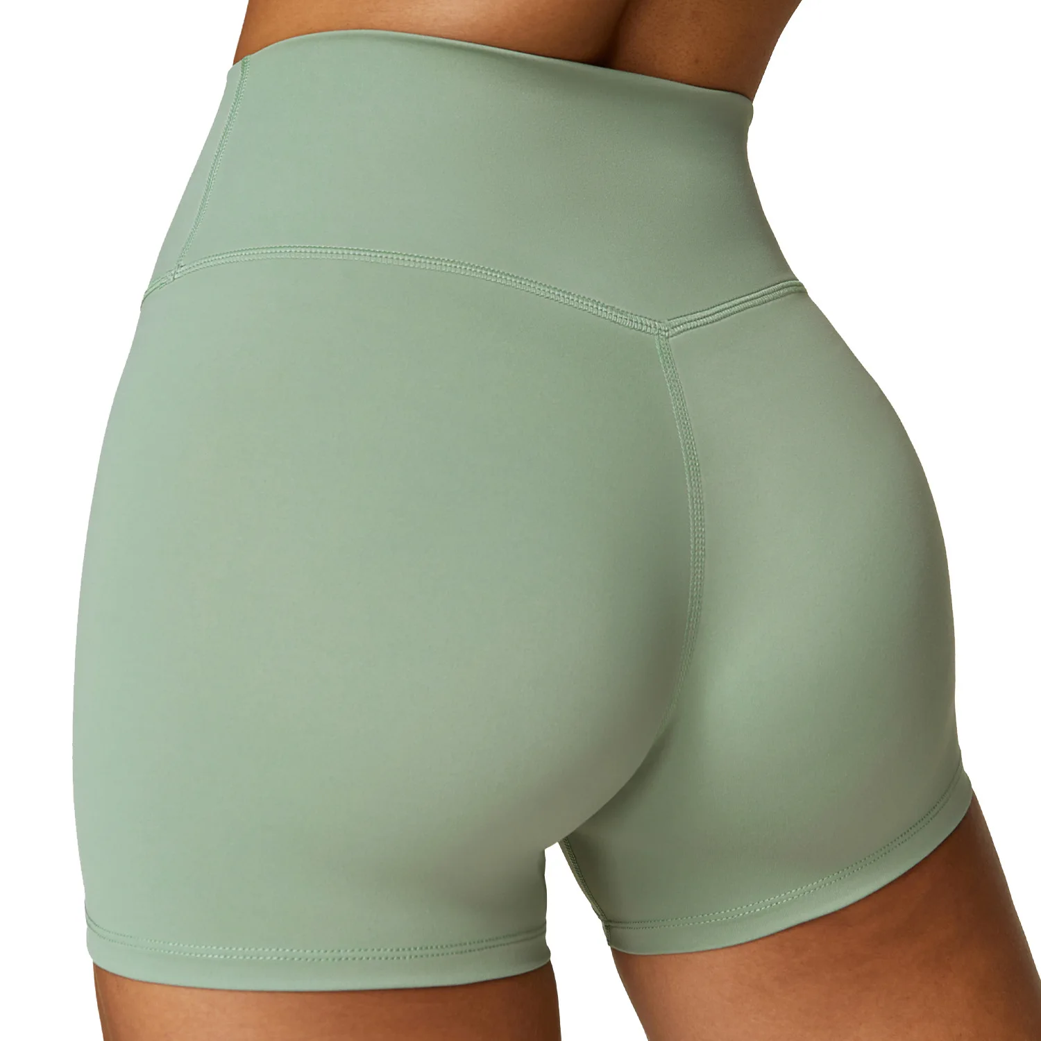 

Women's high waist tight yoga shorts women's high waisted tight fitness pants Custom logo hip lifting running sports shorts