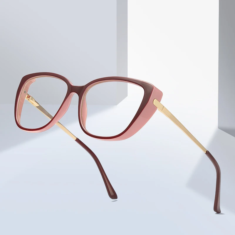 

Fashionable Butterfly Tr90 Metal Blue Ray Eyeglasses Optical Reading Womens Glasses