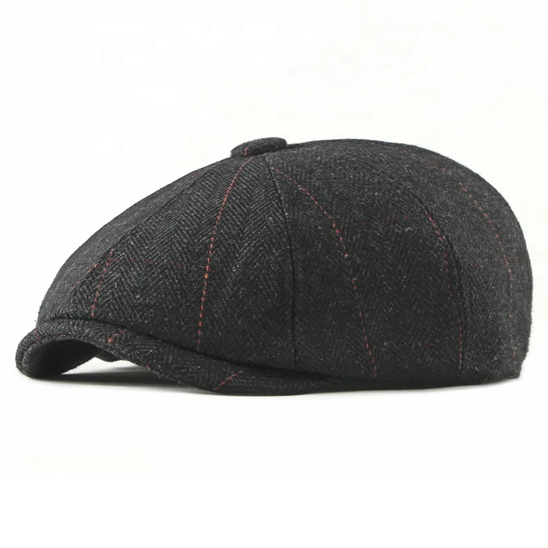 

MIO Stylish Plaid And Checked Woven Cotton Fabric Beret Classic Gatsby Hats Newsboy Hats Irish Tweed Unisex Ivy Hats