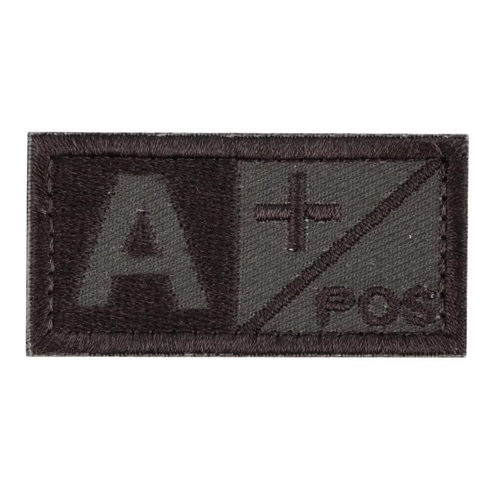 

3D Military Blood Type Patch B A AB O Embroidery, Customized color