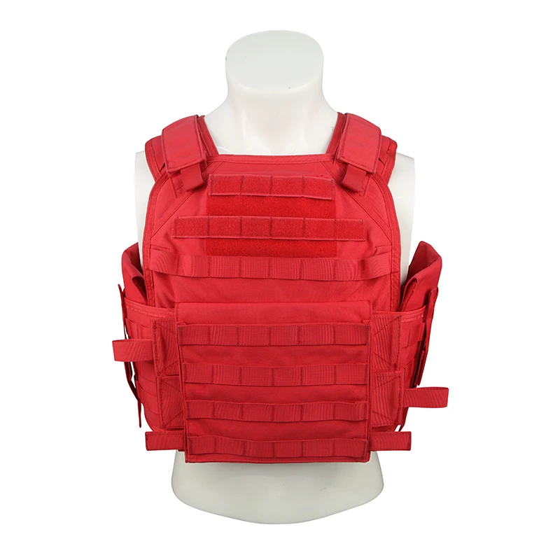 

Outdoor Ultra-Light Breathable Adult 1000D Nylon Adjustable Combat Training Tactical Vest Military, Red