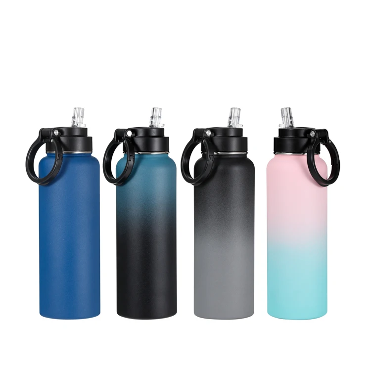 

Everich Double Wall Water Bottle Stainless Steel Flask Thermo Sports Bottle With Logo Straw Lid 12oz 32oz 40oz 64oz