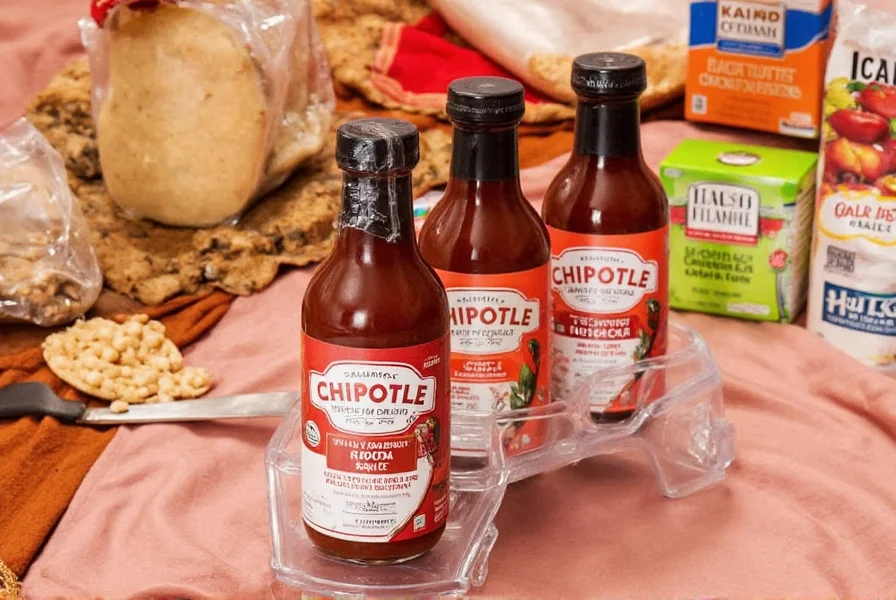 Close-up of chipotle in adobo sauce in a jar