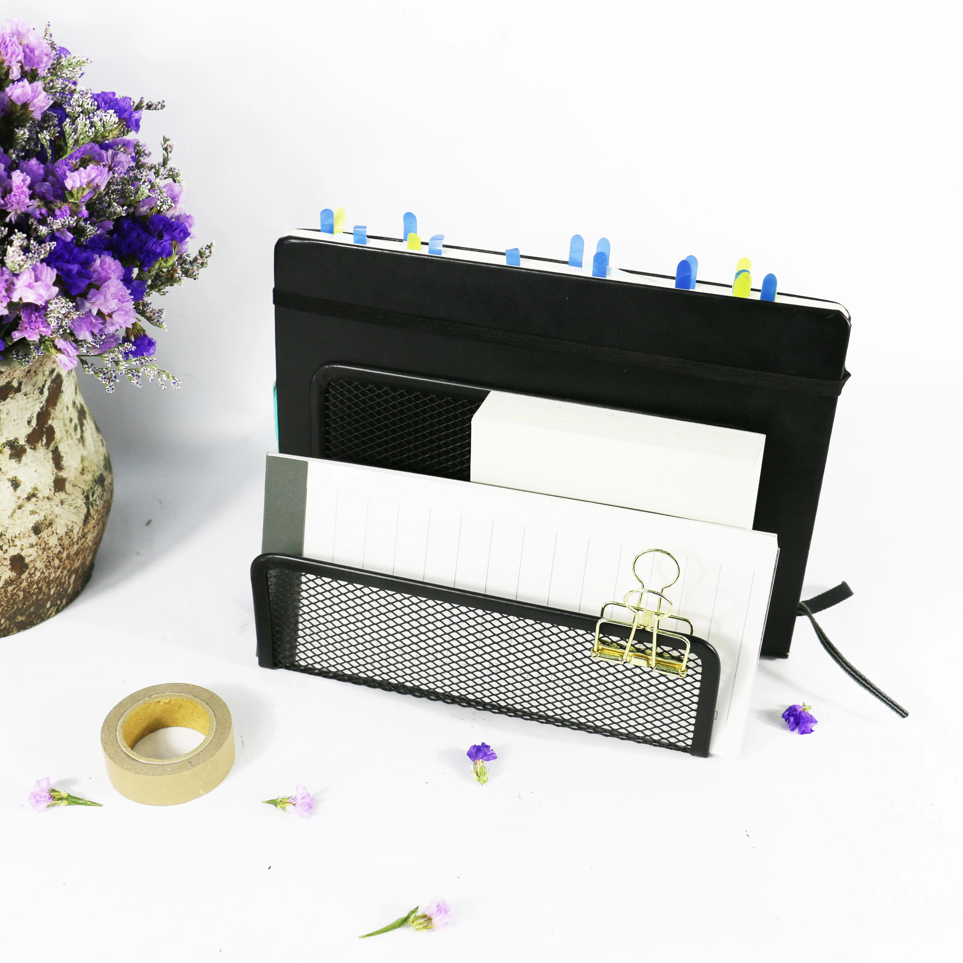 
3unit Stationery Products mesh metal letter holder for desk organizer 