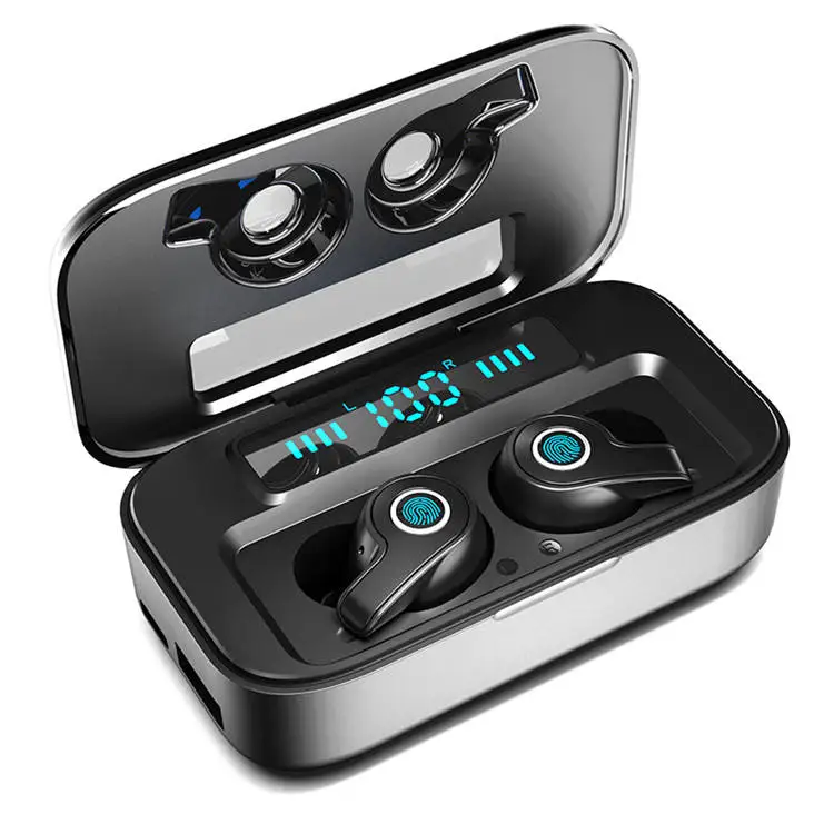 

F1 TWS Phones HD Call LED Power Display Headphones Bluetoth5.0 Earphone In-ear Earbuds Sports Running Gaming Headset, Black