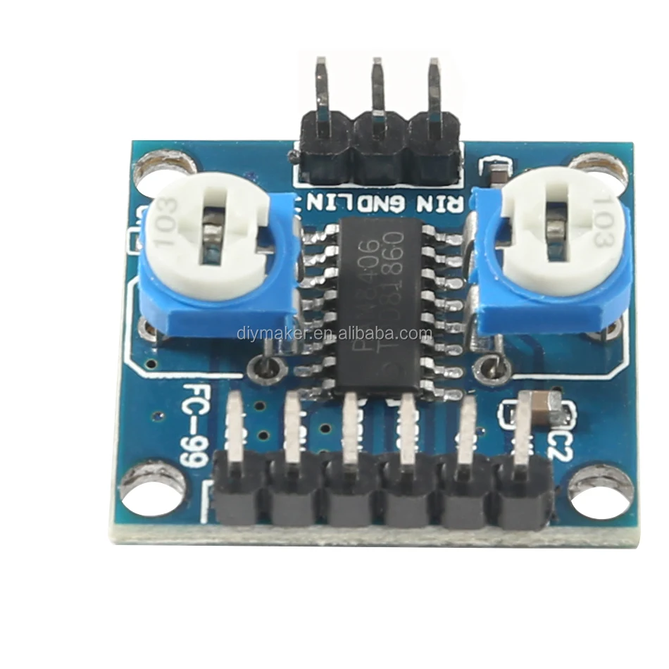 pam8406数字功率放大器板,带音量电位器立体声无噪音9针放大器模块5wx