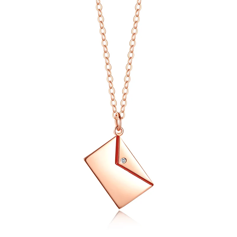 

Dropshipping Dainty Jewelry Tiny Charm Plata 925 Custom Name Necklace 18K Gold Plated Envelope Necklace