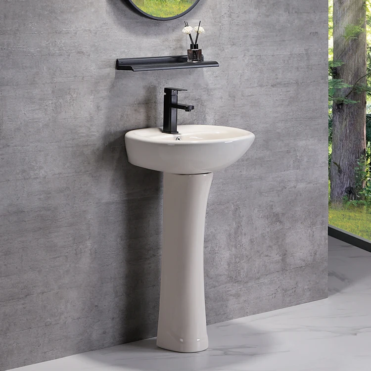 Outdoor floor standing good price washroom lavatory sanitary ware bathroom ceramic black sink pedestal wash basin with pedestal details