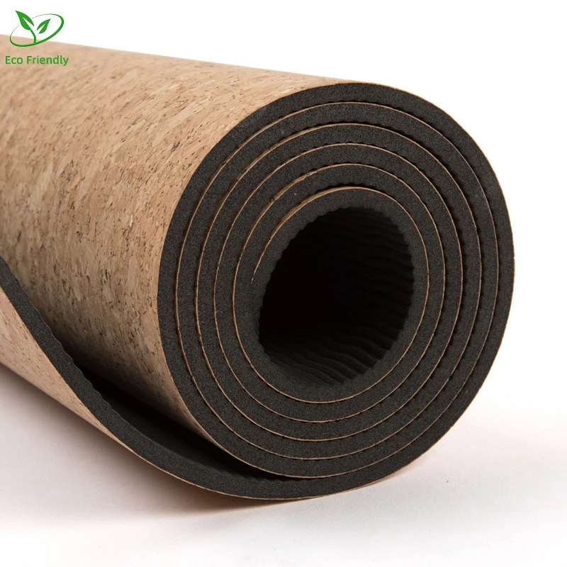 

Custom Private Label Exercise Fitness 6mm Joga Natural Eco-friendly TPE Folding Cork Yoga Mat, Cork color