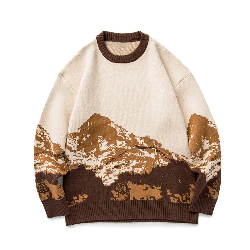 

2021New Boy's Jacquard Sweater Crew Neck Long Sleeve Sweaters Knit Style Custom Men Sweater